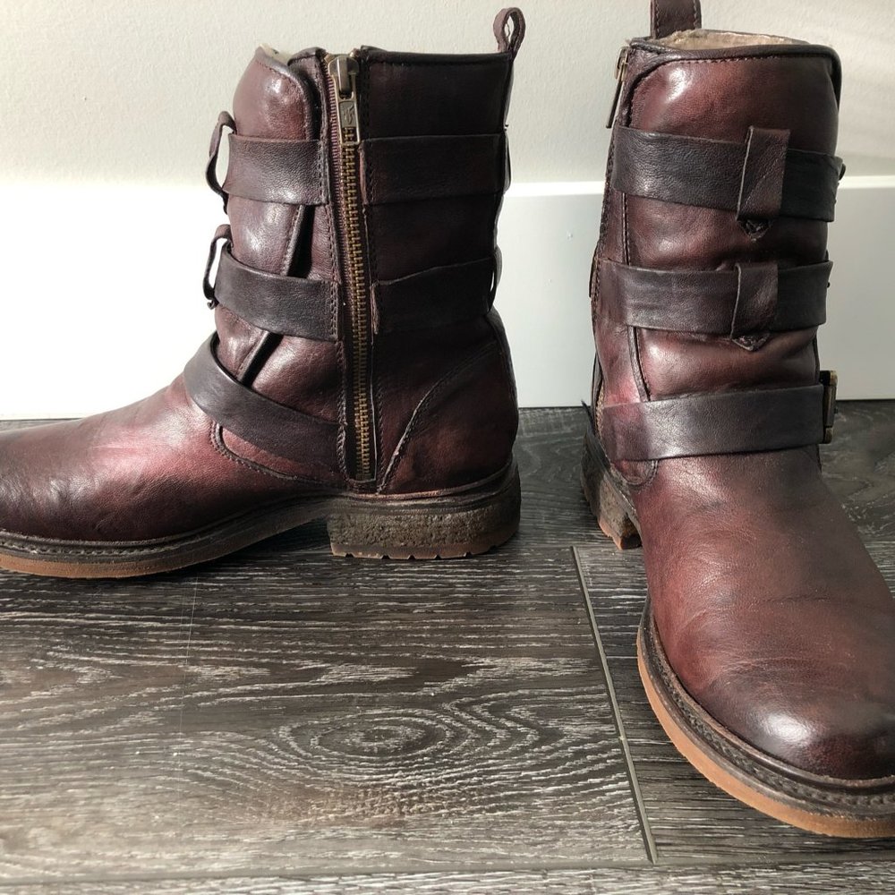 FRYE Valerie Shearling Lined Strappy Ankle Boot Size US 8 - Picture 6 of 16